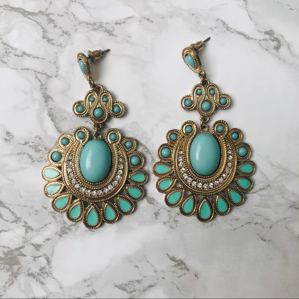TURQUOISE DANGLING EARRINGS